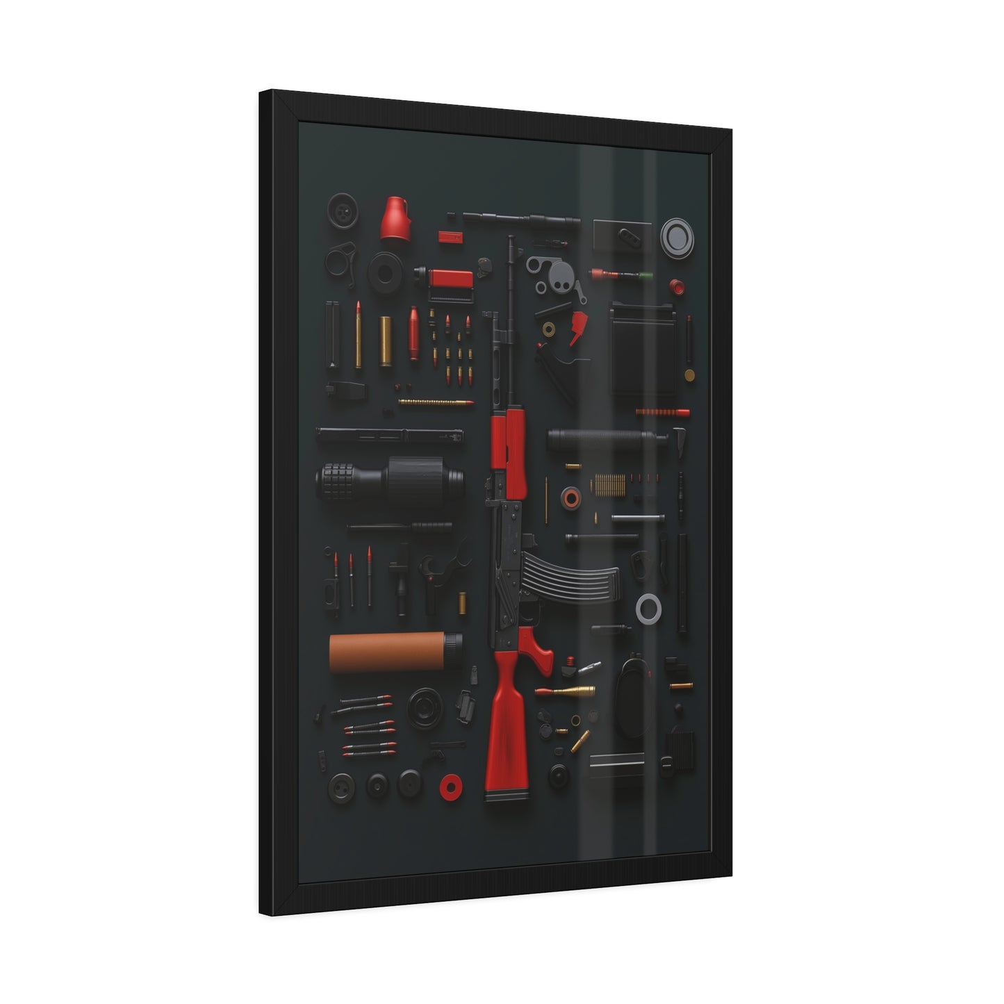 Red AK47_Art Framed Poster US