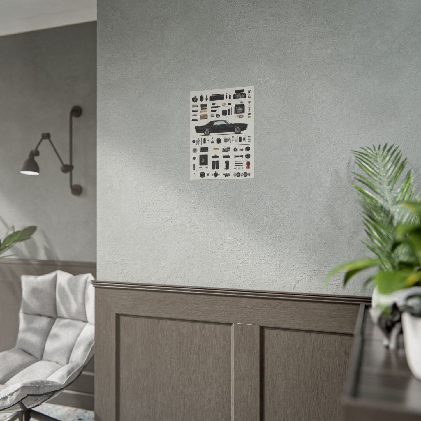 Black Mustang Rolled Poster