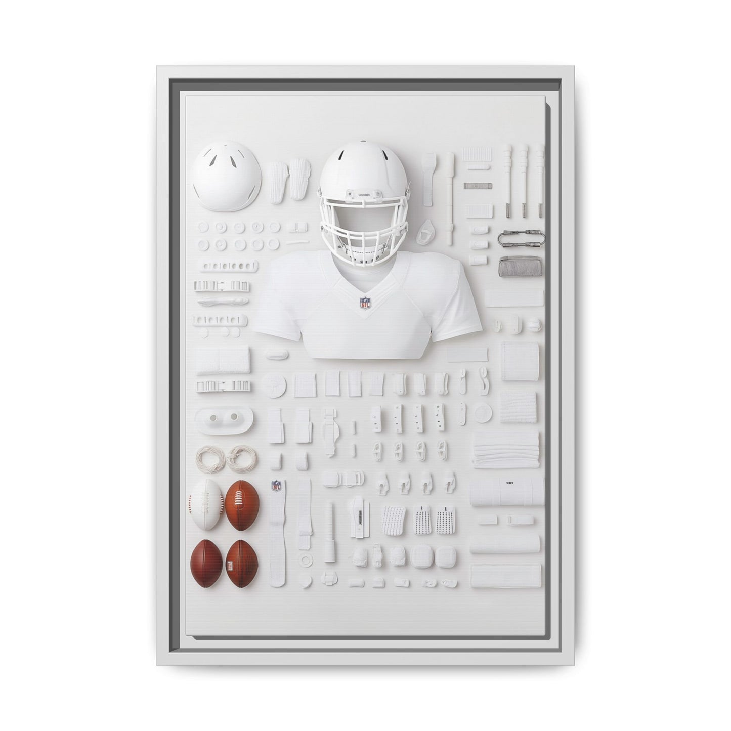 American Football Equipment Framed Canvas