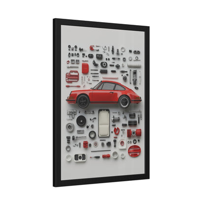 Red Classic Porsche Framed Poster US