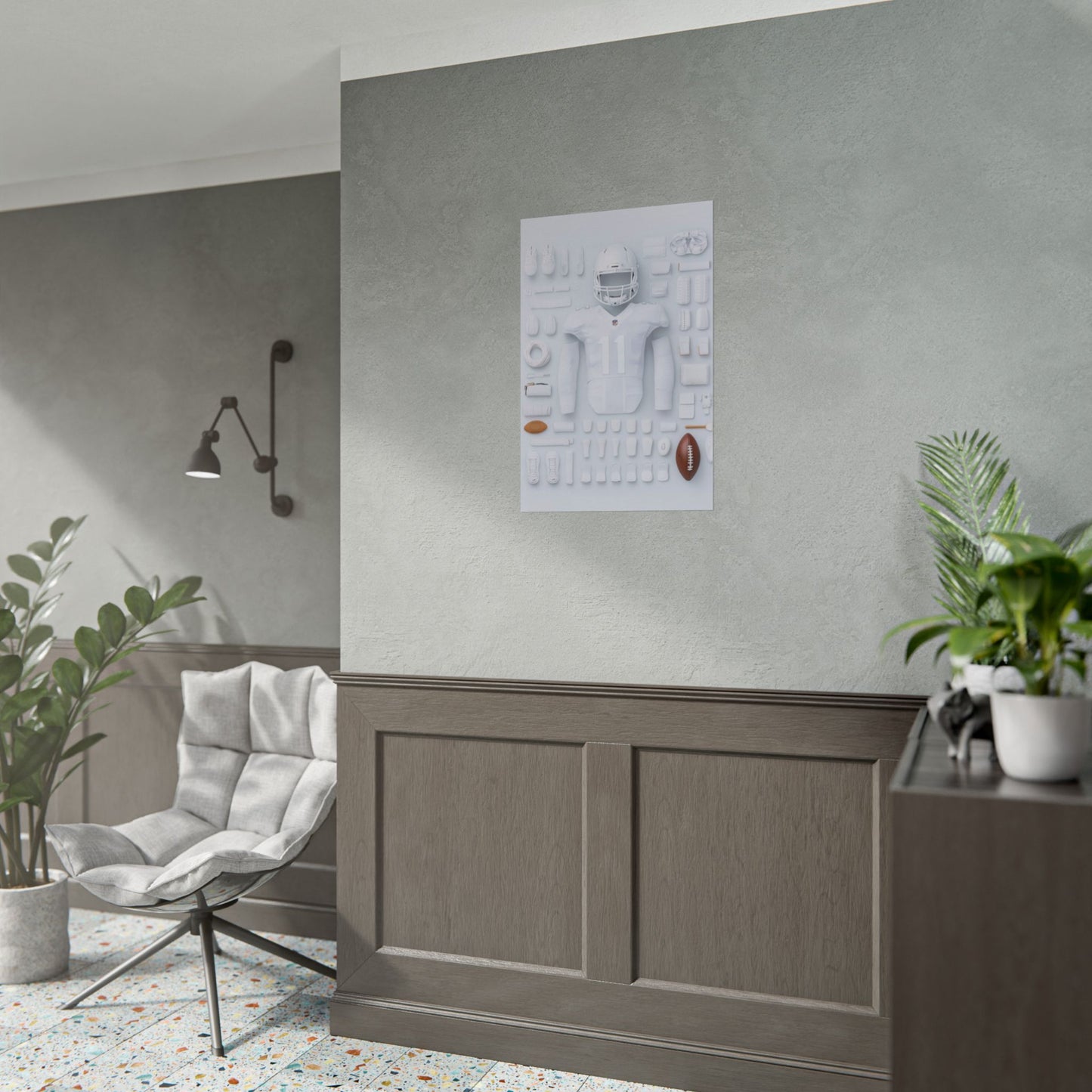 American Football White Rolled Poster