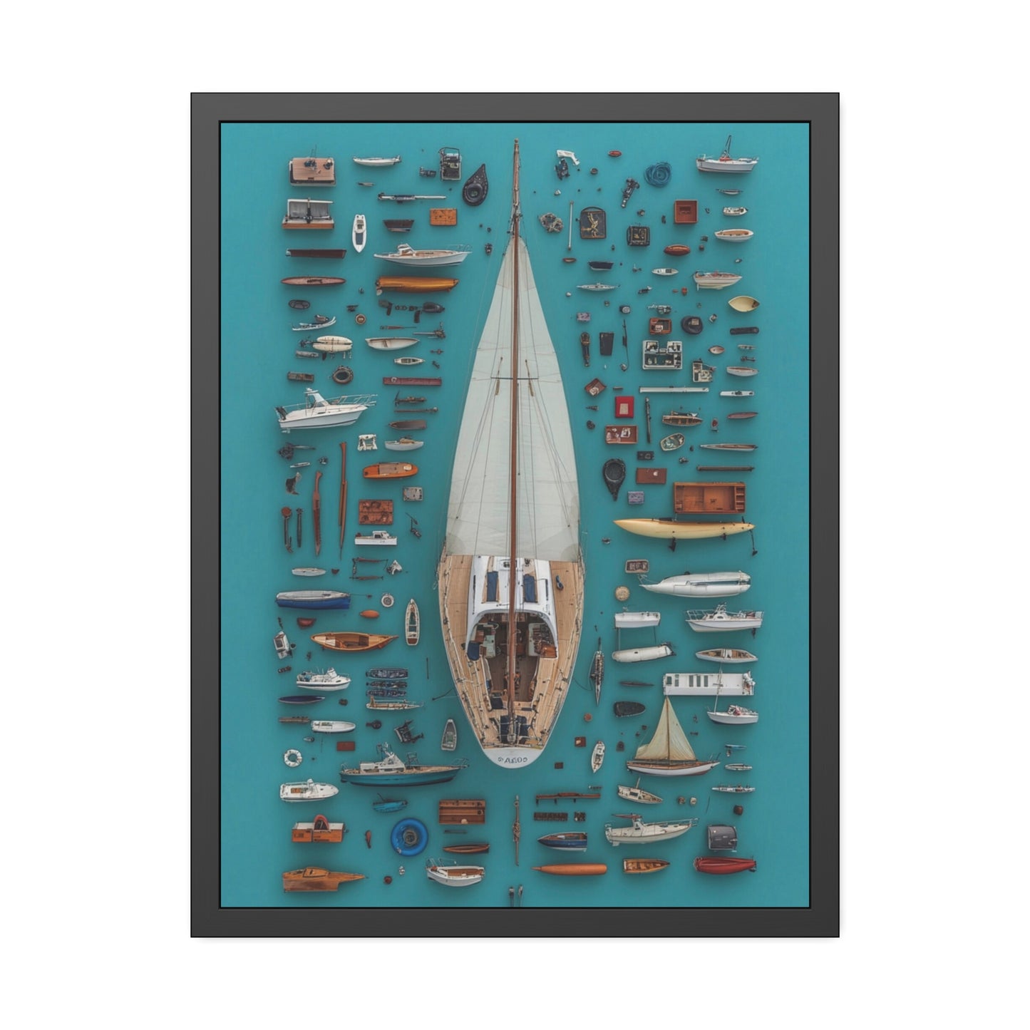 Sailboat Blue Framed Poster US