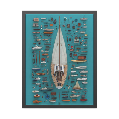 Sailboat Blue Framed Poster US