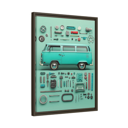 Blue Classic Van Framed Canvas