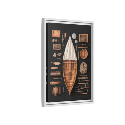 Wood Boat Framed Canvas