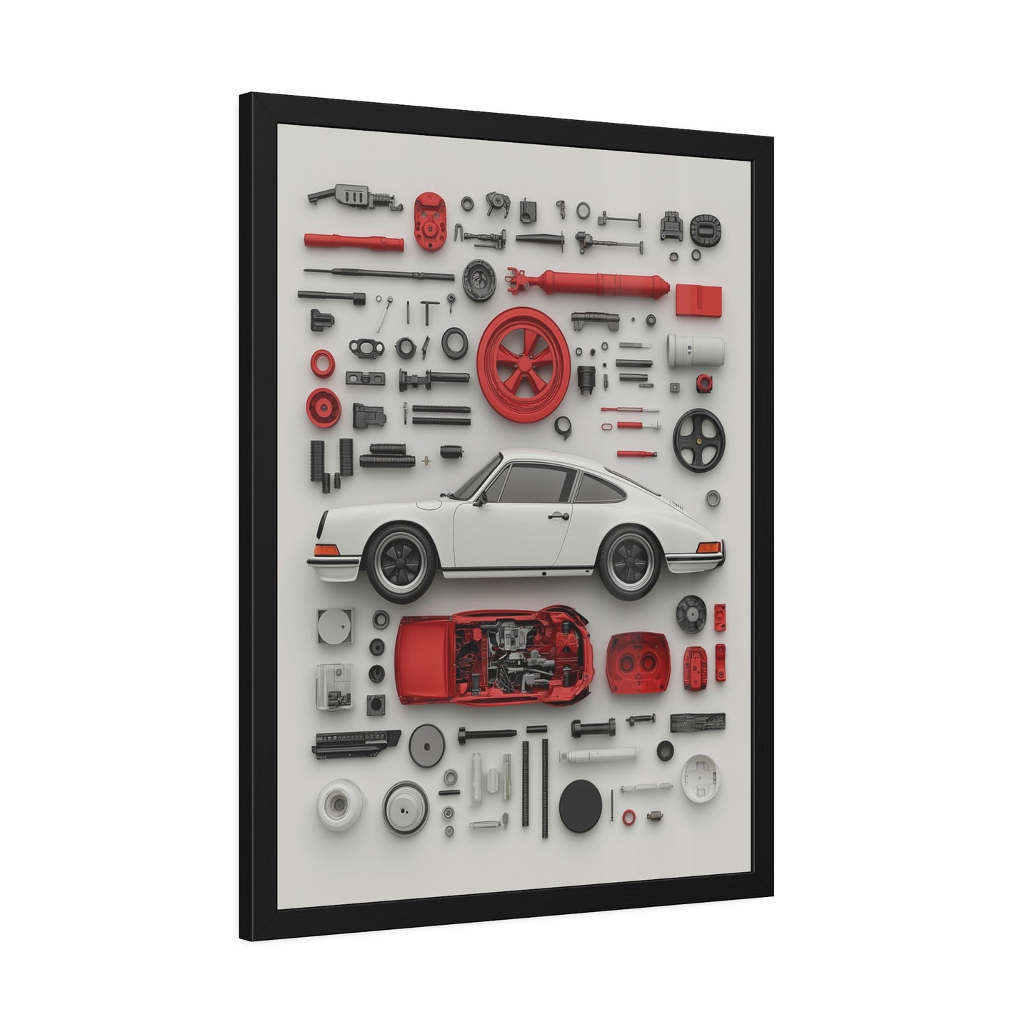 White Classic Porsche Framed Poster US