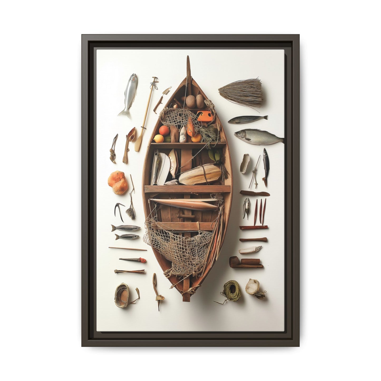 Fisher Boat Framed Canvas