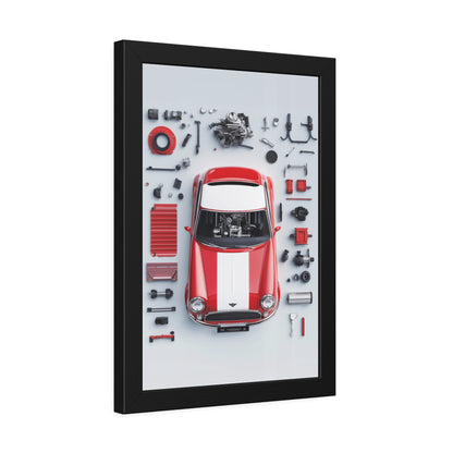 Mini Cooper Mod Framed Poster US