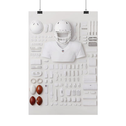 American Football Equipment Rolled Poster