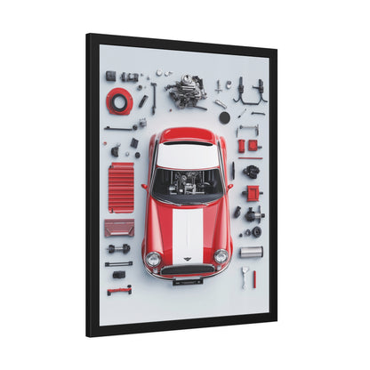 Mini Cooper Mod Framed Poster US