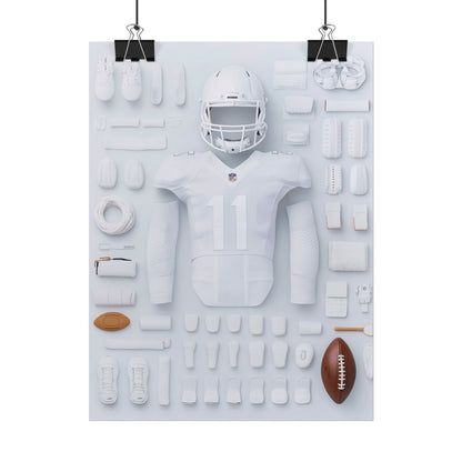 American Football White Rolled Poster