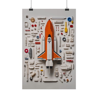 Space Shuttle LEGO Rolled Poster