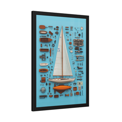 Sailboat White Framed Poster US