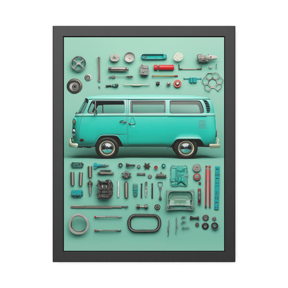 Blue Classic Van Framed Poster US
