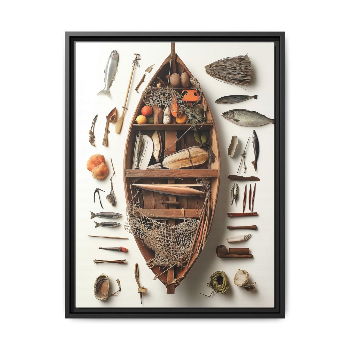 Fisher Boat Framed Canvas