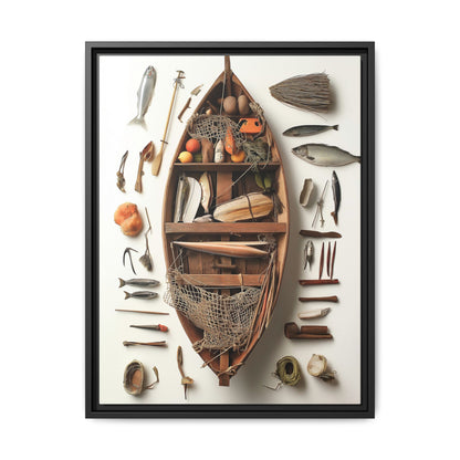 Fisher Boat Framed Canvas