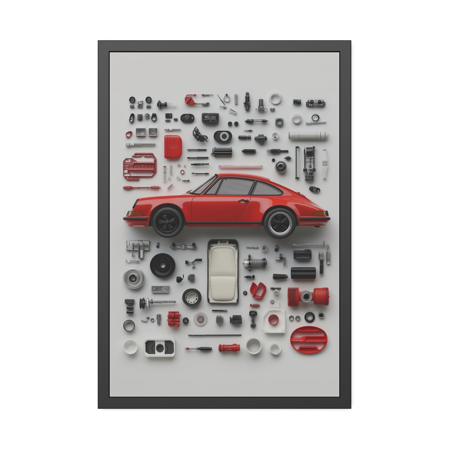 Red Classic Porsche Framed Poster US