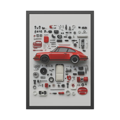 Red Classic Porsche Framed Poster US