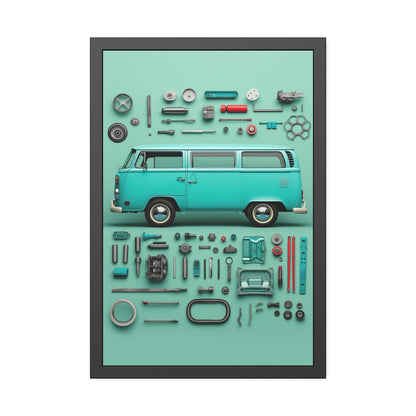 Blue Classic Van Framed Poster US