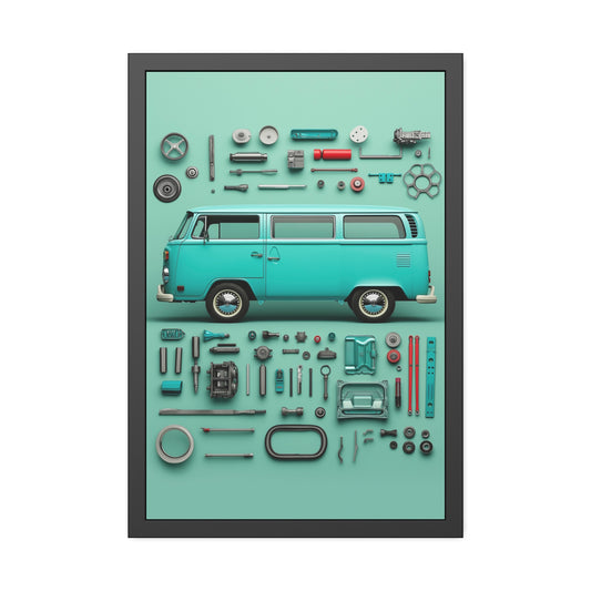 Blue Classic Van Framed Poster US