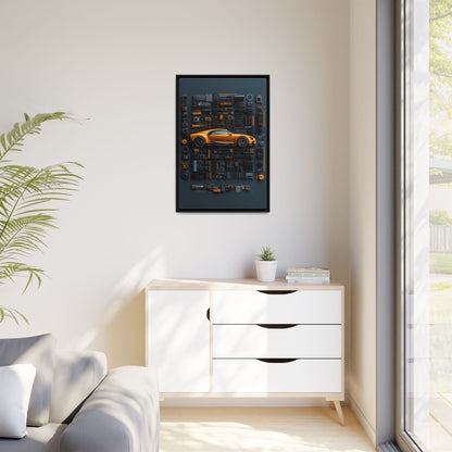 Bugatti Chiron Framed Canvas