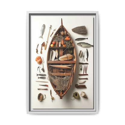 Fisher Boat Framed Canvas