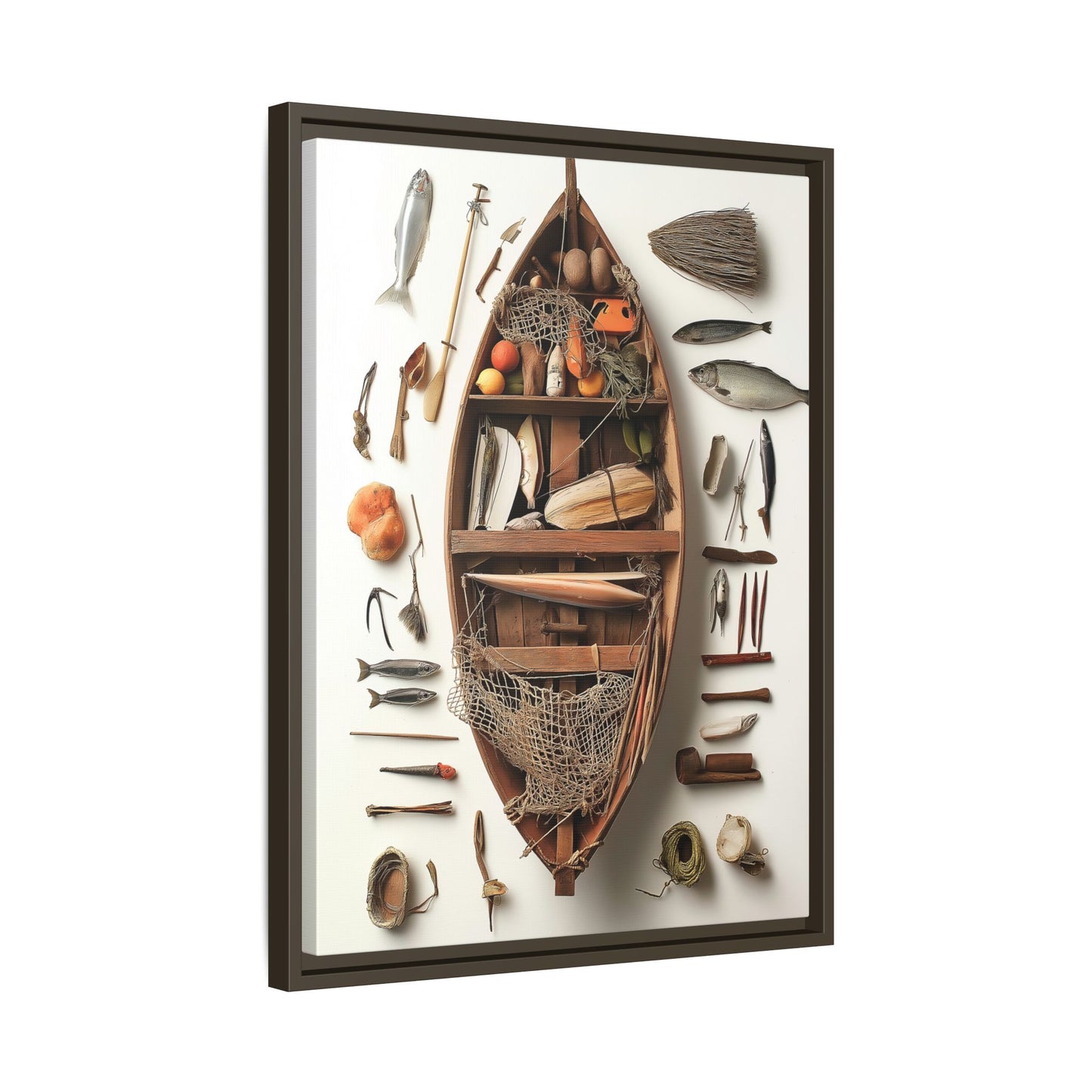 Fisher Boat Framed Canvas