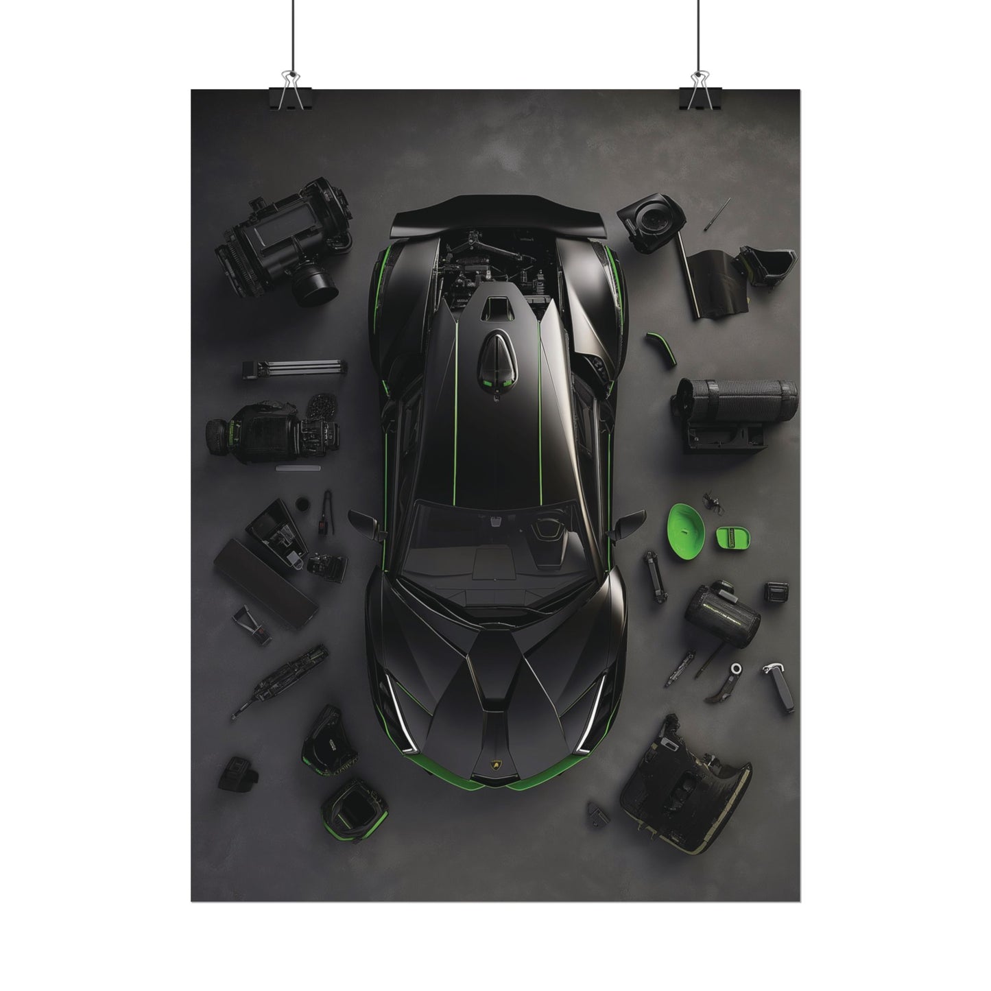Black Lambo Rolled Poster