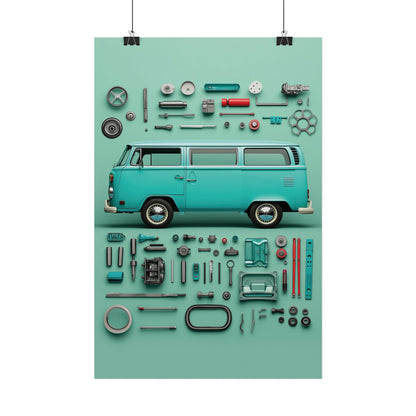 Blue Classic Van Rolled Poster