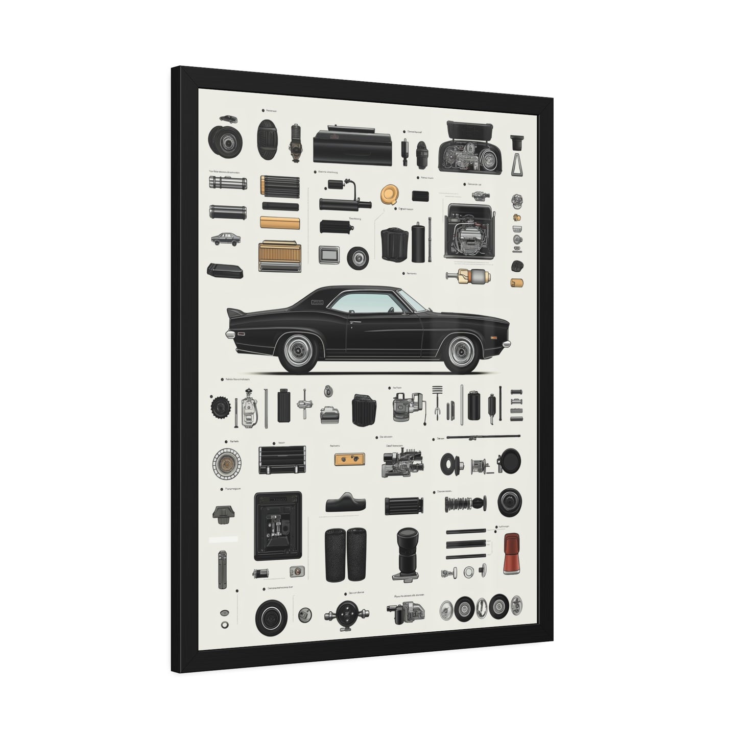 Black Mustang Framed Poster US