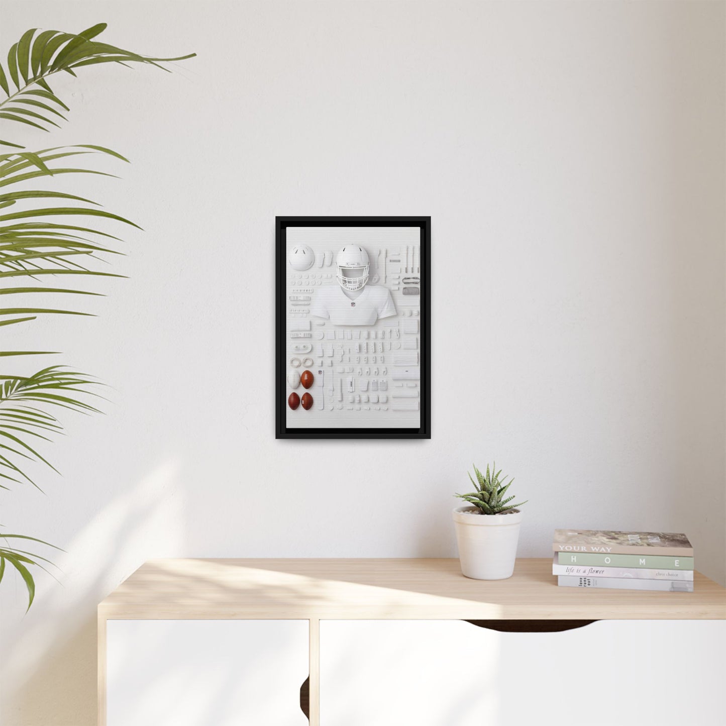 American Football Equipment Framed Canvas