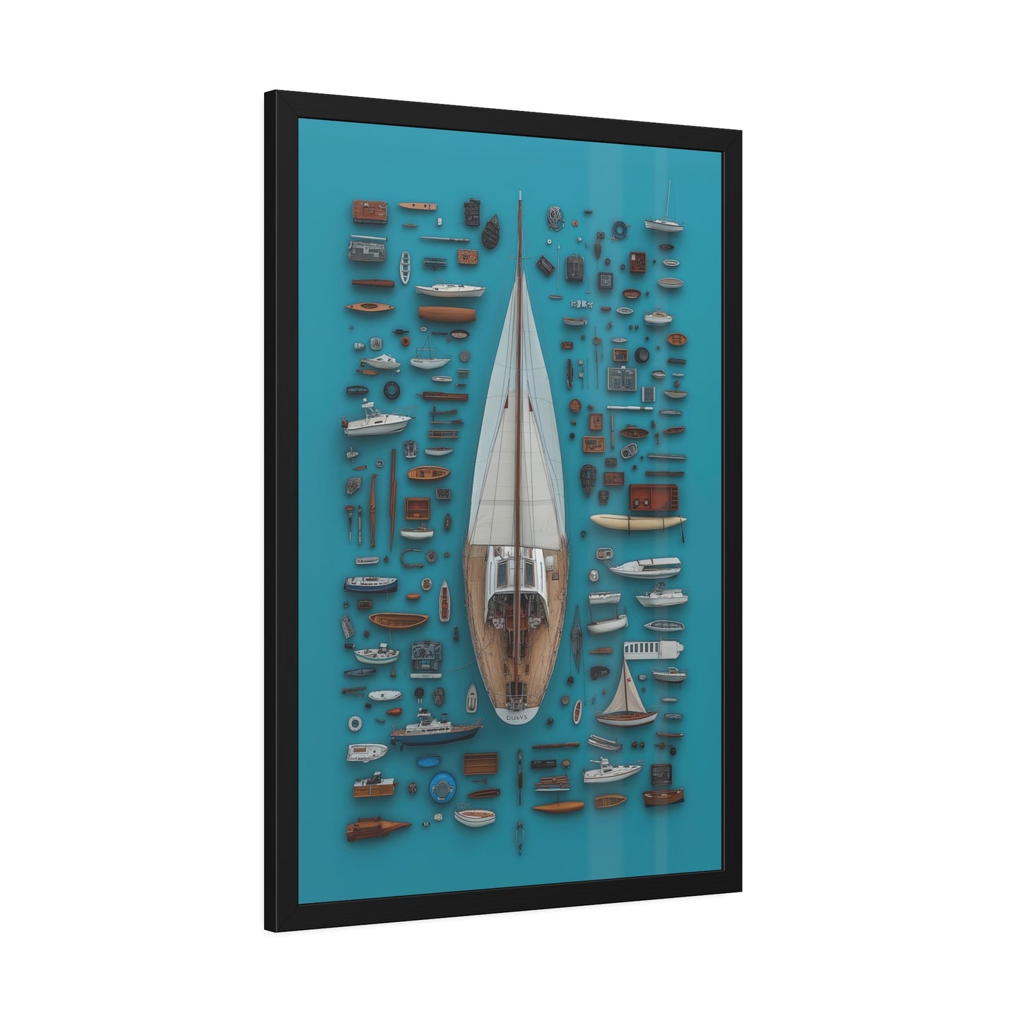 Sailboat Blue Framed Poster US