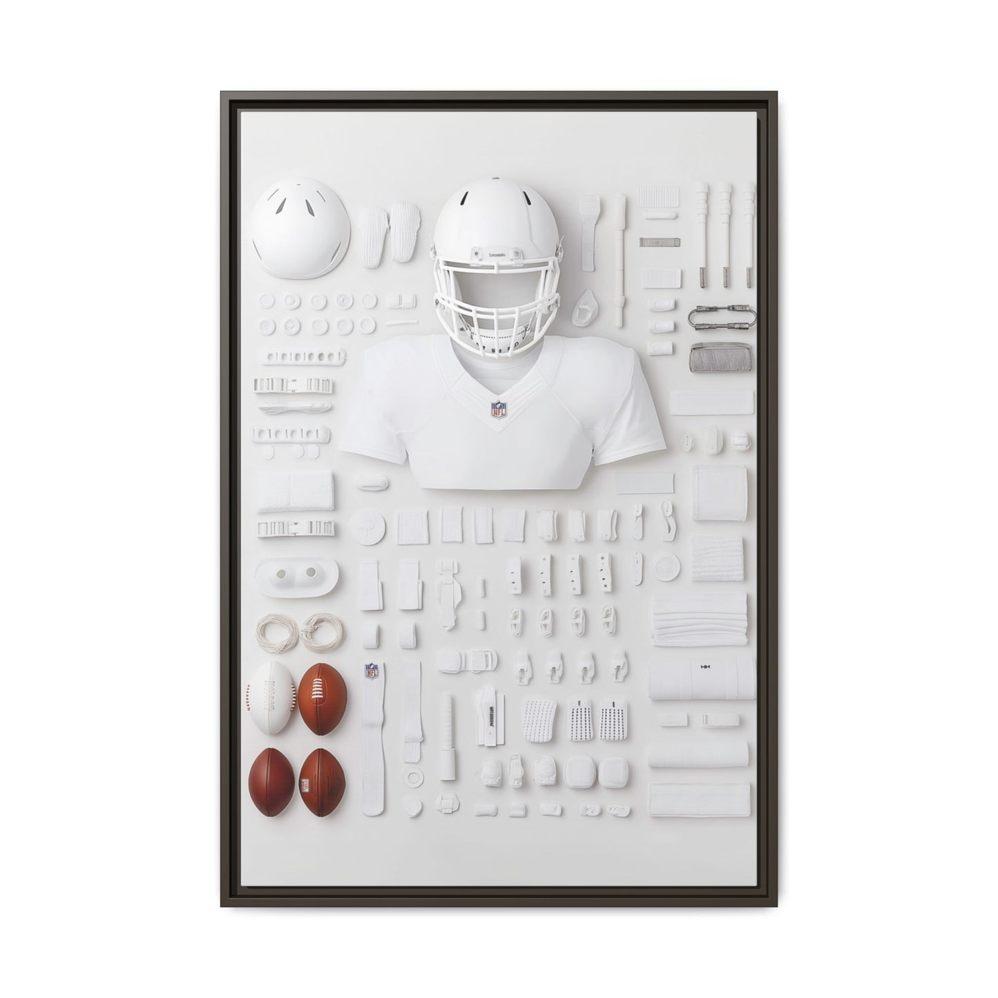 American Football Equipment Framed Canvas