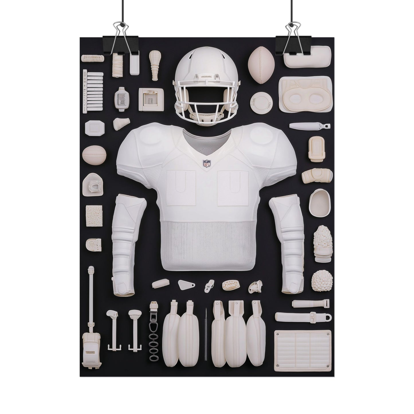 American Football Black Rolled Poster