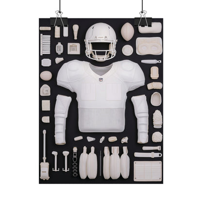 American Football Black Rolled Poster