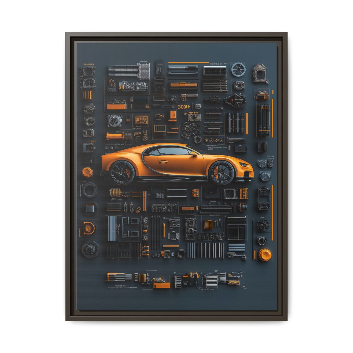 Bugatti Chiron Framed Canvas