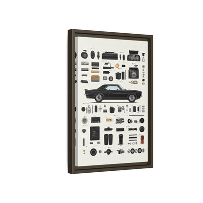 Black Mustang Framed Canvas