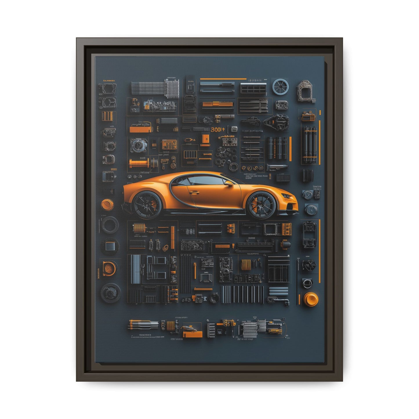 Bugatti Chiron Framed Canvas