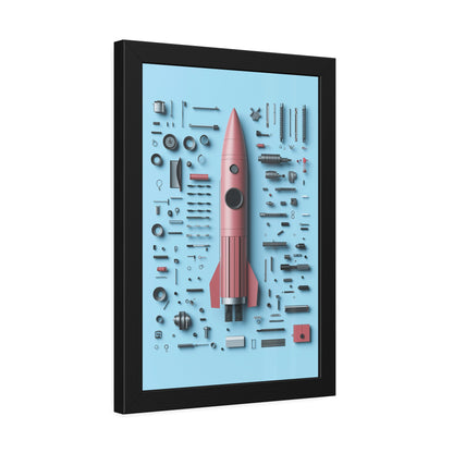 Pink Rocket Framed Poster US