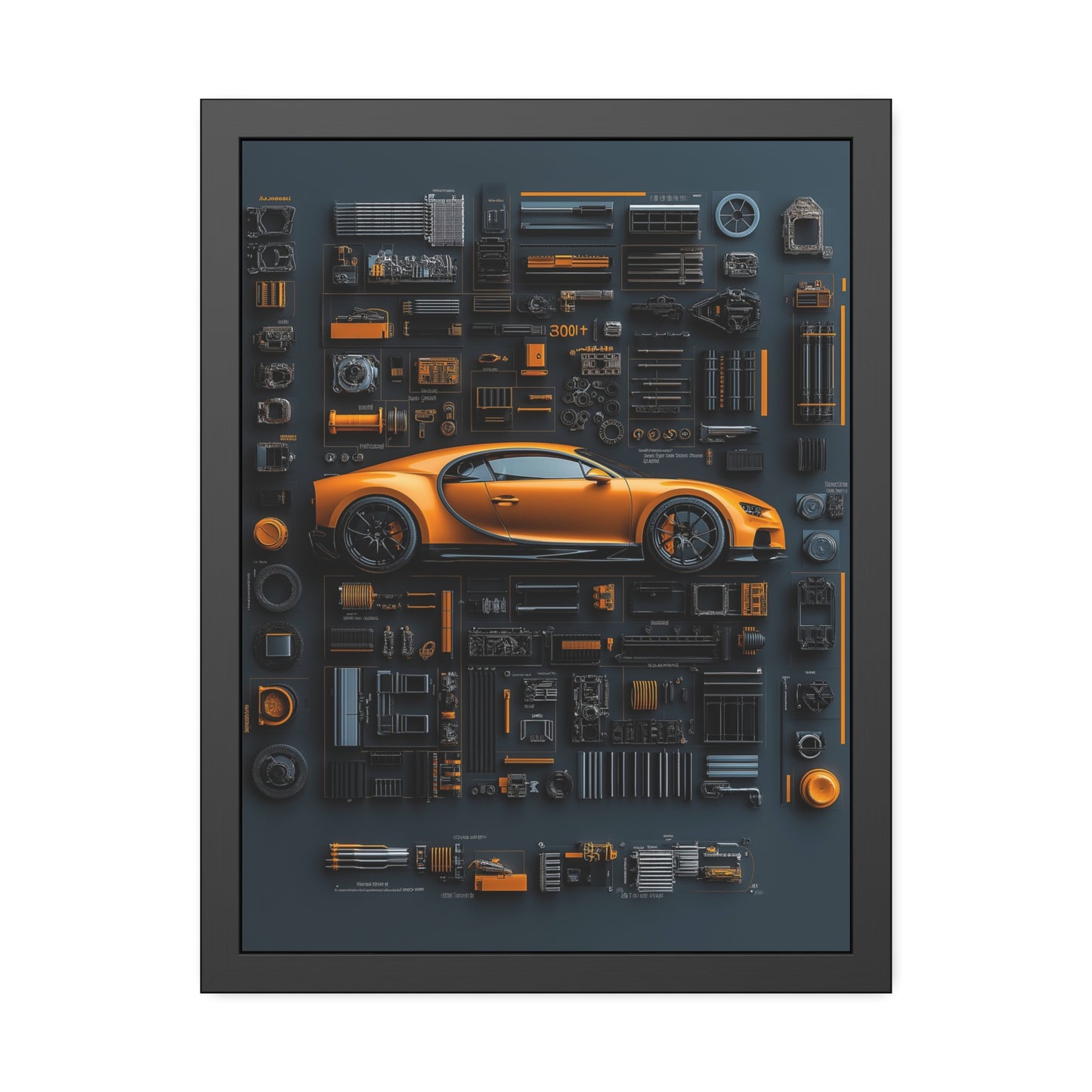 Bugatti Chiron Framed Poster US