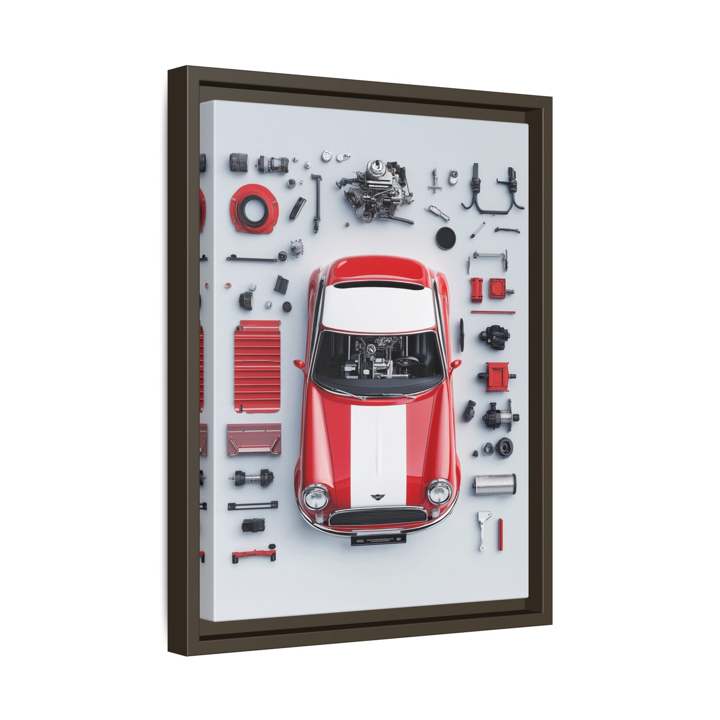 Mini Cooper Mod Framed Canvas
