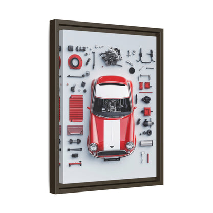 Mini Cooper Mod Framed Canvas