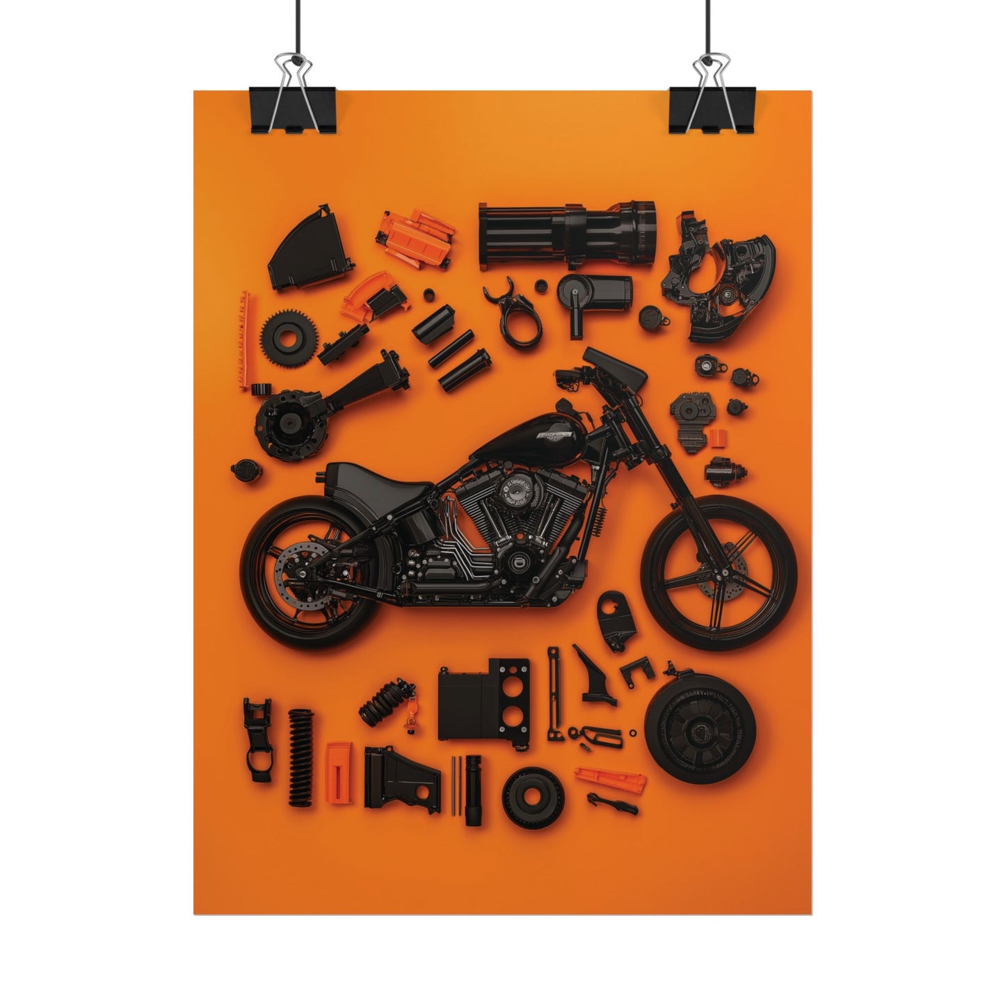 Black Harley Rolled Poster