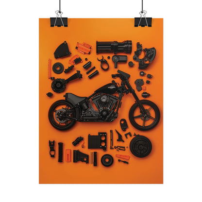 Black Harley Rolled Poster