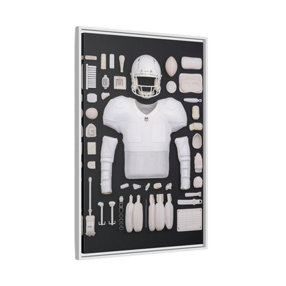American Football Black Framed Canvas