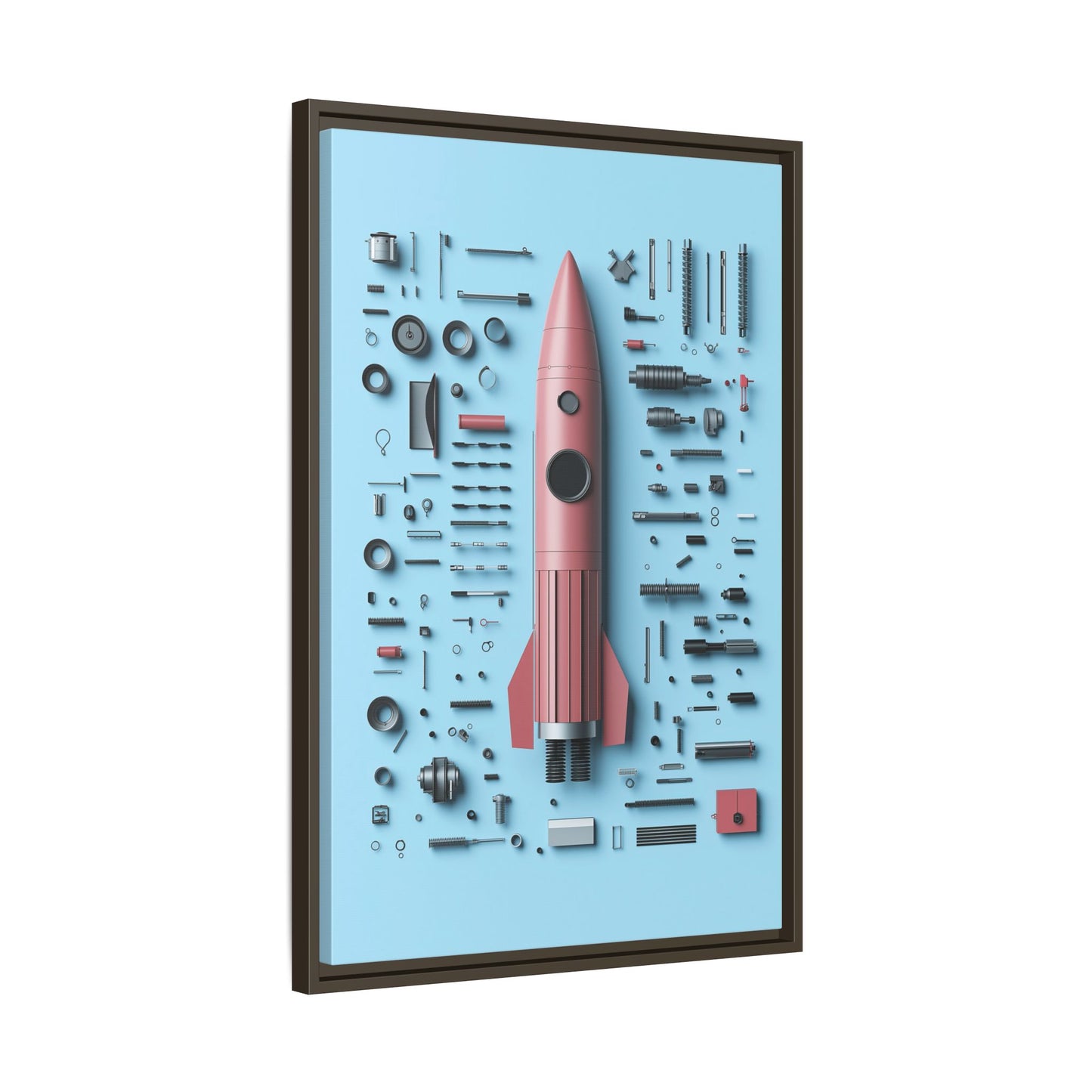 Pink Rocket Framed Canvas
