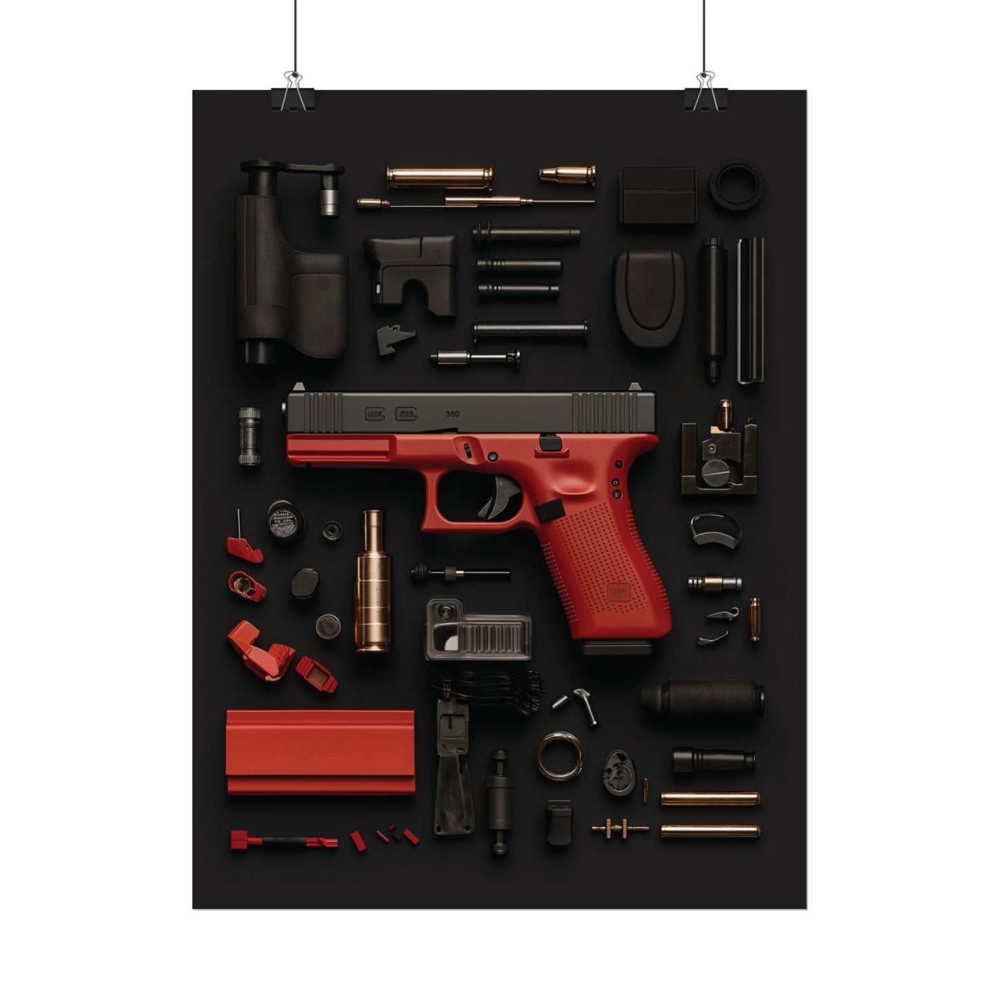 Red GunArt Rolled Poster