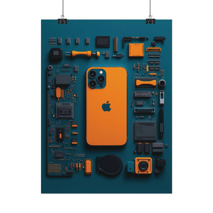 Iphone Orange Rolled Poster