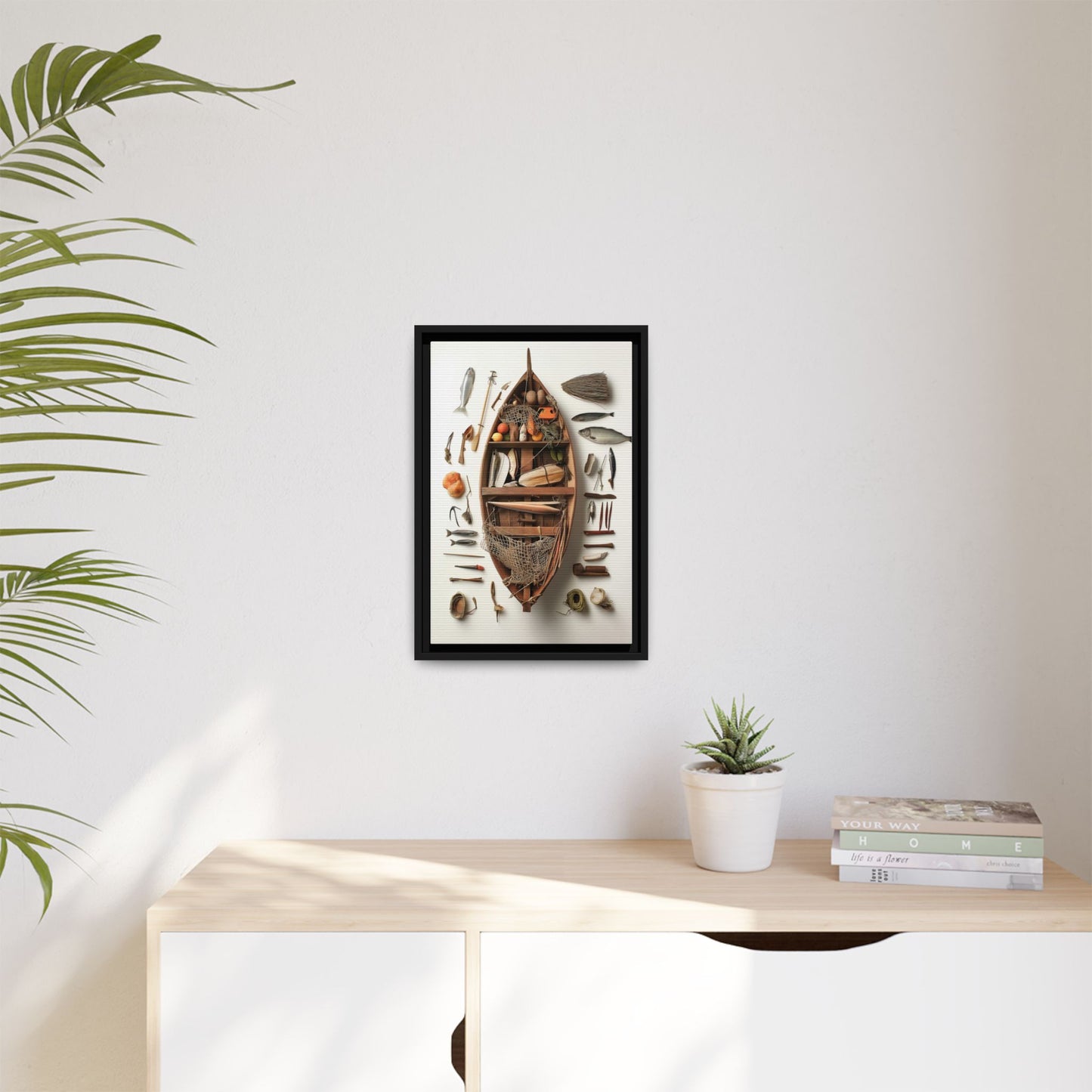 Fisher Boat Framed Canvas