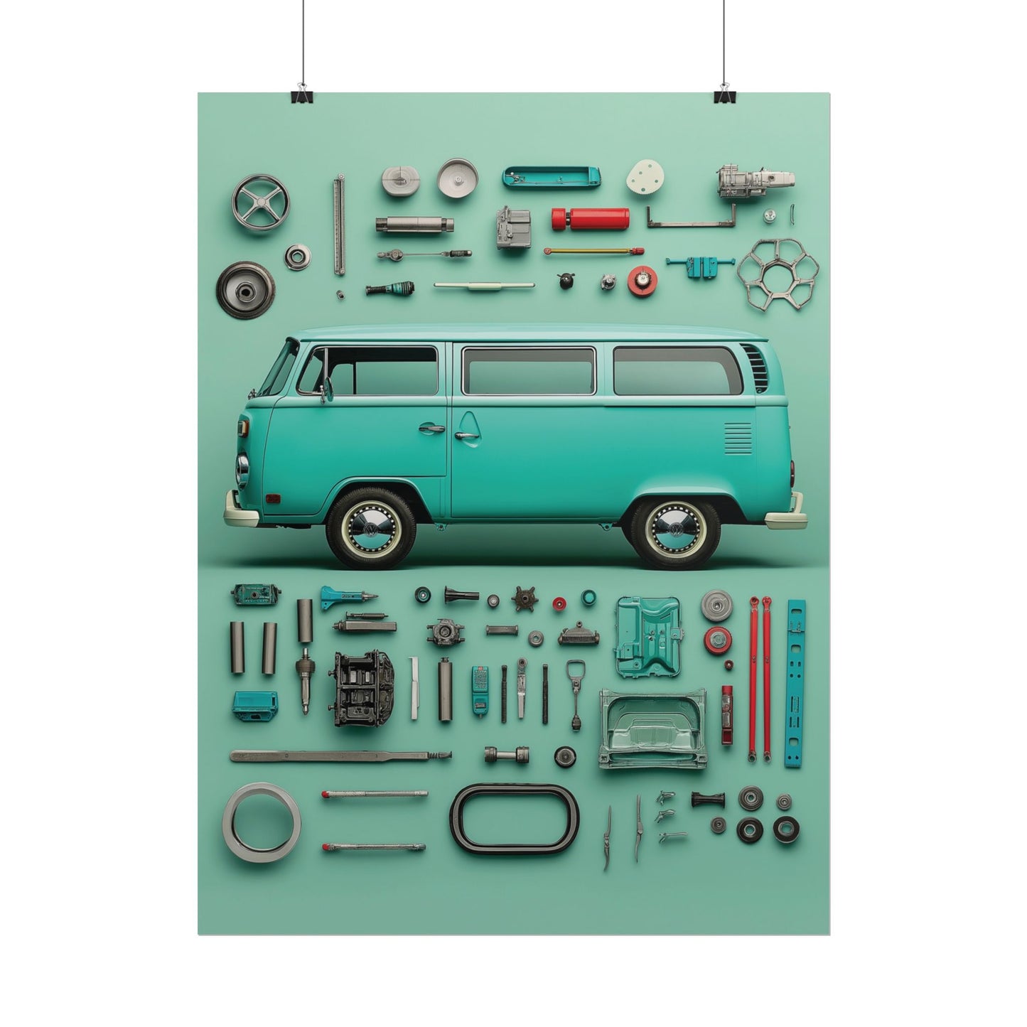 Blue Classic Van Rolled Poster